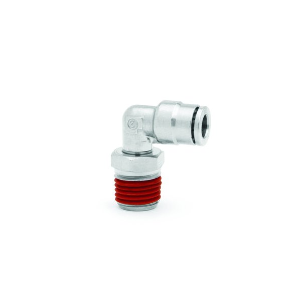 Camozzi #Nd6520 04-04, Elbow Fitting, Swivel, 1/4 X 1/4 Push-In, Nickel-Plated Brass Dot, 6000 Series ND6520 04-04